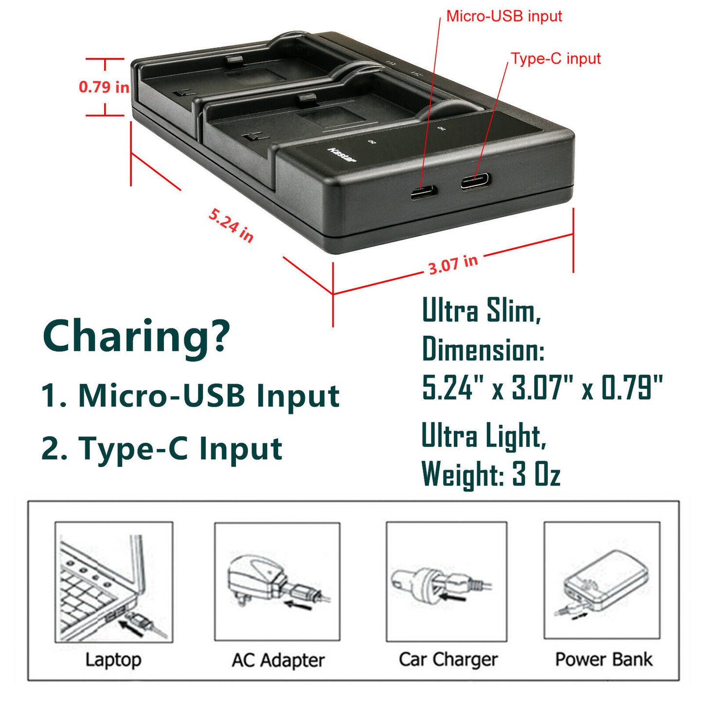 Cargador Dual USB y 2 Baterías para Fujifilm Np-95 Bc-65n, Finepix